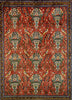 Vintage Persian Rug, Red Afshar Pure Wool Tribal 3 x 5 Rug, Red and Turquoise Rug