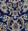 Oriental Nain Silk and Wool Classic Persian Rug, Dark Blue and Beige Rug, 4' x 7' Rug