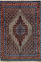 Vintagel Senneh Persian Tribal Rug, Brown and Orange, 4' x 5' Rug