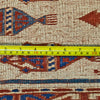 Vintage Turkish Kazak Rug, Pure Wool Runner Rug, Beige Blue, 3' x 8' Runner