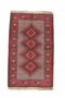 Vintage Persian Rug, Tribal Pink and Red Diamond Medallion, 4' 5" X 6' 8" Handmade Rug