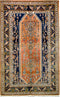 Persian Vintage Rug, Kashkoly Tribal Rug, Orange Blue, 3' x 5'