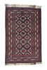 Vintage Oriental Afghan Hand Woven Rug 3' 10" X 6' 6"