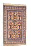 Vintage Persian Rug Baluchi Area Rug  4' 0" X 6' 7" Handmade Rug