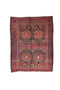 Tribal Vintage Afghan Area Rug Hand Knotted 3' 10" X 6' 3"