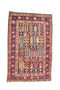 Vintage Persian Area Rug 4' X 6' 4" Handmade Rug