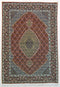 Oriental Tabriz Persian Wool and Silk Rug, Pink and Brown Rug, 3' x 5' Rug