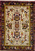 Vintage Persian Rug, Oriental Afshar Wool Rug, Beige Yellow 3 x 5 Area Rug
