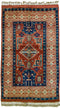 Vintage Kazak Turkish Rug Tribal Wool Rug, Red Blue, 4' x 6'