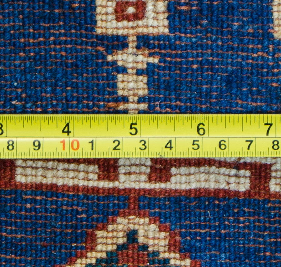Vintage Kazak Turkish Rug Tribal Wool Rug, Red Blue, 4' x 6' — Rug Savings