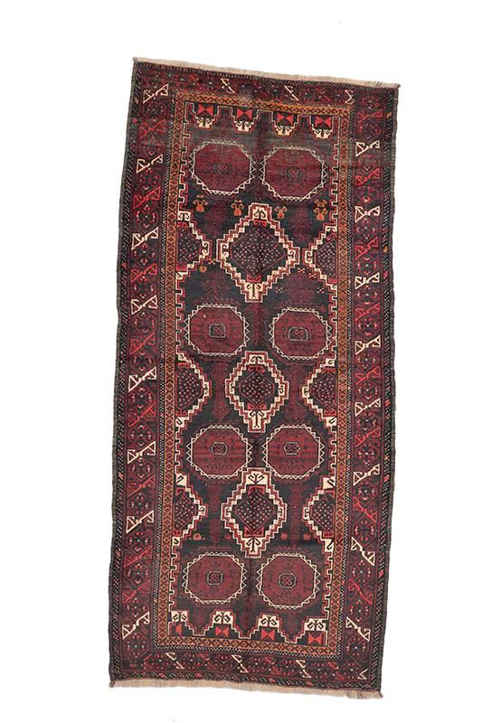 Vintage Oriental Afghan Area Rug 3' 9" X 8' 6"