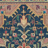 Persian Vintage Tabriz Oriental Silk and Wool Rug, Black and Gold Rug, 5' x 6'5" Rug