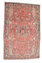 Persian Vintage Coral Pink Rug, Oriental Nahawan Persian 5' 1" X 7' 11" Handmade Rug