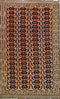 Oriental Turkman Tribal Wool Rug, Orange/Red