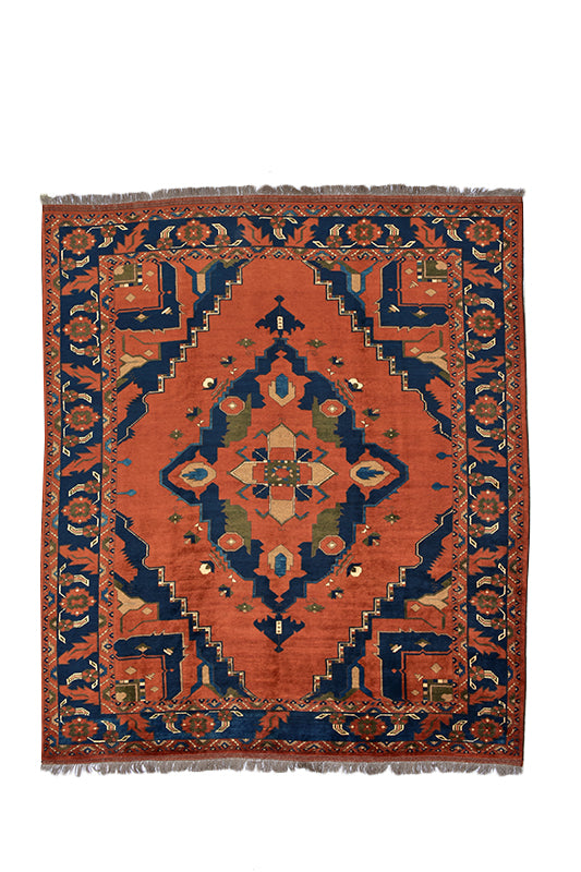 Vintage Persian Area Rug 8' 2" X 9' 6" Handmade Rug