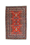 Vintage Kazak Turkish Rug 4' 3" X 6' 9" Handmade Rug