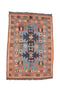 Vintage Tribal Turkish Kazak Rug 4' 3" X 6' 0" Handmade Rug
