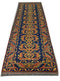 Oriental Turkman Kahagahi Wool Runner Rug, Ocean Blue/Brown