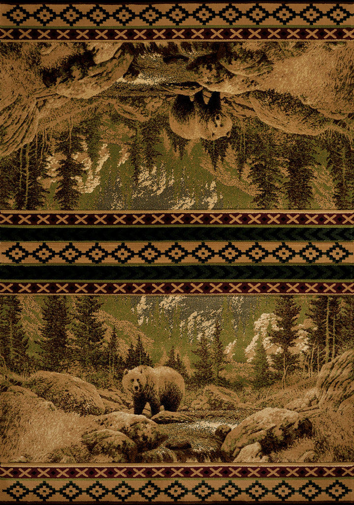 United Weaver Contours Cem Scenic Bear Area Rug