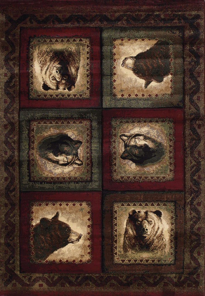 United Weaver Contours John Q Bears &Wolf Area Rug
