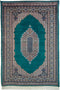 Vintage Oriental Kashmir Wool and Cotton Rug, Emerald Green, 4' x 6'