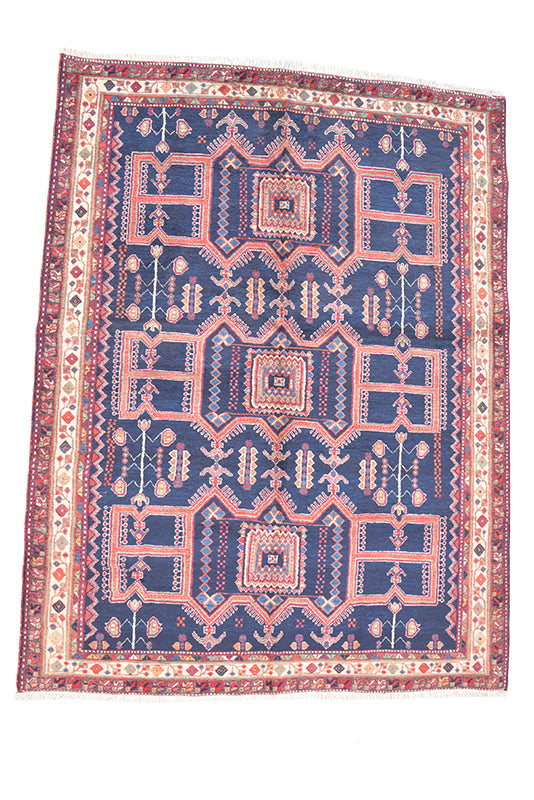 Vintage Afshar Persian Rug 5' 0" X 6' 7" Handmade Rug