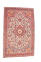 Vintage Coral Persian Rug 4' 3" X 6' 10" Handmade Rug