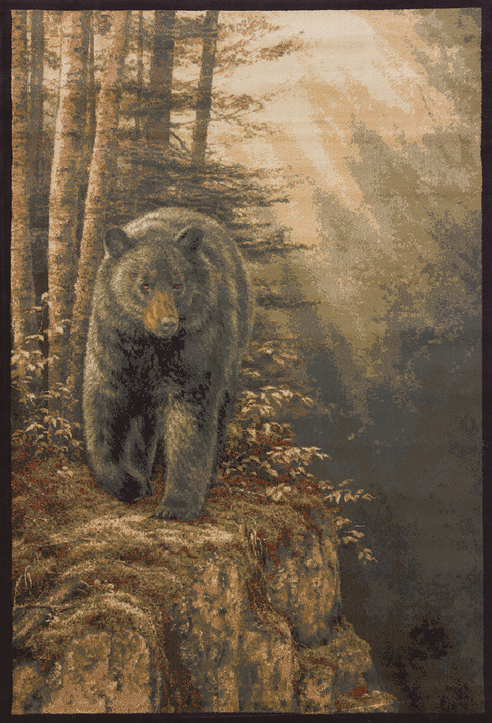 United Weaver Ww Lic Des Genesis Rm Rocky Blk Bear Na Area Rug