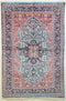 Antique Indian Jaipur Silk Oriental Rug, Pink Blue Rug, 4' x 6'