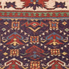 Oriental Turkish Kazak Wool Tribal Runner Rug, Blue/Beige