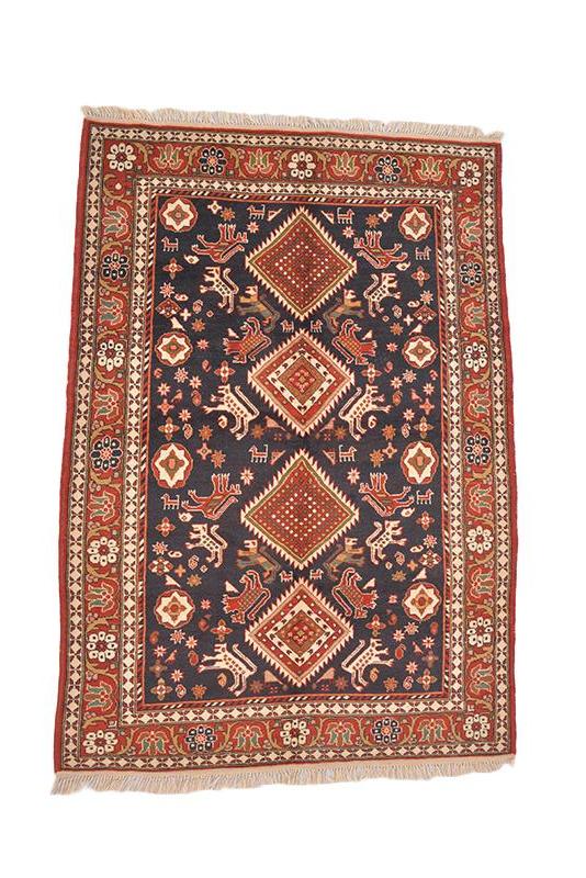 Hand Knotted Afghan Area Rug 6' 2" X 4' 1"