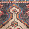 Vintage Hamadan Persian Rug Pure Wool Tribal Rug, Black Red Gray, 3' x 5'
