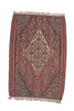 Vintage Persian Oriental Rug, Senneh Rug, 4' 2" X 6' 1" Handmade Rug