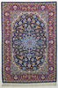Vintage Persian Area Rug Isfahan Wool and Silk Rug, Blue Redx 3' x 5'