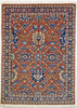 Oriental Veramin Persian Wool Tribal Rug, Orange/Dark Blue