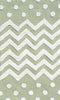 The Rug Market Zigzag/Dot Green 74076 Area Rug