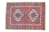 Vintage Oriental Persian Rug, Afshar Elegance Persian Tribal Rug, Wine Red Brown Rug, 5' x 6'5"