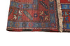 Vintage Kazak Turkish Rug, Red Blue Rug, 4' x 6'5"