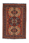 Vintage Persian Tribal Rug  4' 1" X 5' 11" Handmade Rug