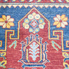 Vintage Persian Ghazni Kazak Oriental  Wool Rug, Yellow Red, 4' x 6'