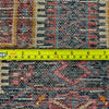 Vintage Kashmir Oriental Rug Wool and Cotton Rug, Dark Blue Red, 5' x 7'