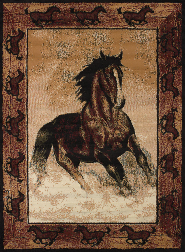 United Weaver Legends Stallion Border Area Rug