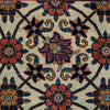 Oriental Veramin Floral Motif Wool and Cotton Persian Rug, Beige/Red/Blue