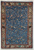 Vintage Oriental Sarouk Persian Rug Tribal Rug, Blue and Red Rug, 3' x 5' Rug