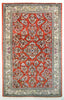 Vintage Oriental Sarouk Wool Persian Tribal Rug, Red and Cream Rug, 4' x 6'5" Rug