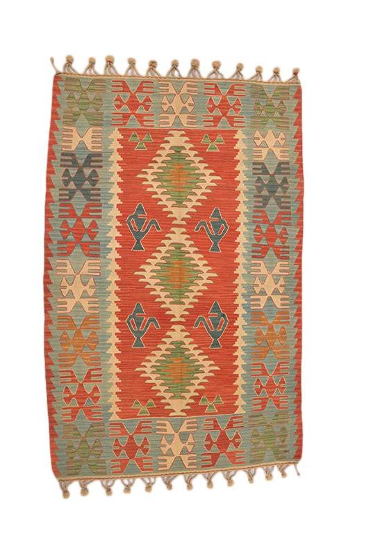 Oriental Turkish Kilim Turkish 3' 8" X 5' 10" Handmade Rug