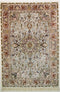 Oriental Turkistan Handmade Silk Oriental Rug, Beige/Purple