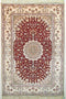 Oriental Turkistan Handmade Silk Oriental Rug, Red/Cream