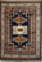 Vintage Persian Rug Tribal Rug, Blue Brown, 4' x 6'