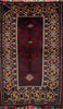 Vintage Persian Rug Baluchi Tribal Rug  4 x 6 Wool Rug, Red/Black